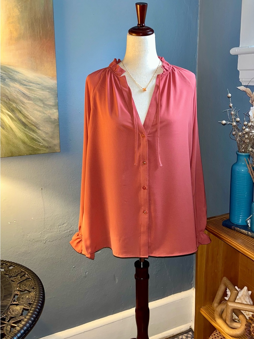 New with tags. “A new day” office blouse, size L.